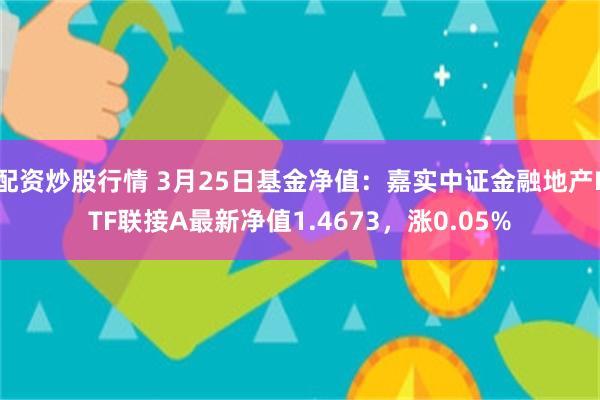 配资炒股行情 3月25日基金净值：嘉实中证金融地产ETF联接A最新净值1.4673，涨0.05%