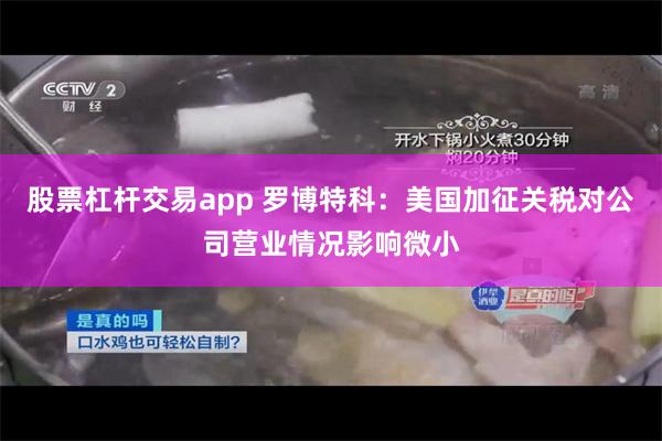 股票杠杆交易app 罗博特科：美国加征关税对公司营业情况影响微小