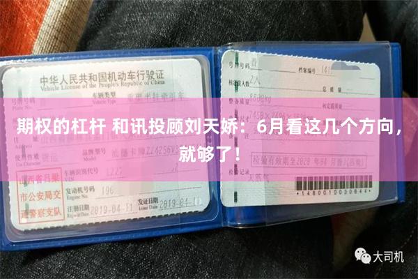 期权的杠杆 和讯投顾刘天娇：6月看这几个方向，就够了！