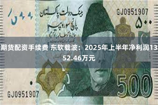 期货配资手续费 东软载波：2025年上半年净利润1352.46万元
